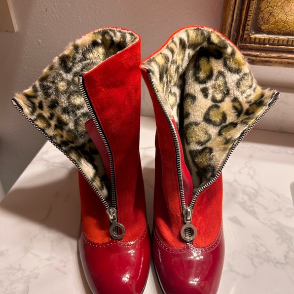 Vintage Marc Jacob’s red patent leather zip up bootie size 9 - Picture 4 of 7
